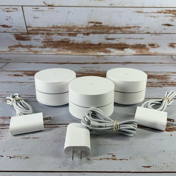 Google WiFi System Mesh Router 3-Pack Dual-Band 1200 Mbps White - Picture 1 of 4